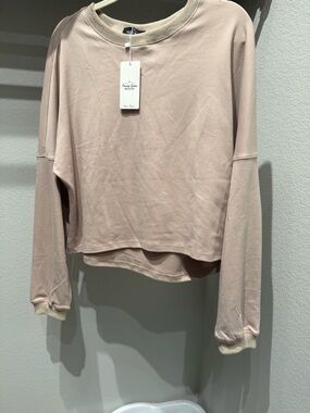 Trendy Queen Everyday Relaxed Crewneck Sweatshirt in Blush Taupe